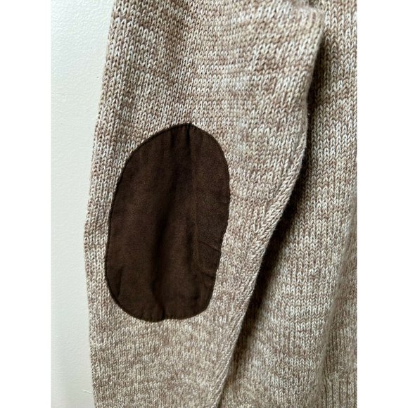 Chaps Ralph Lauren Brown Sweater Men's Mock Neck With Elbow Patches Size Large - Picture 9 of 9